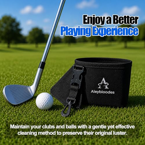 Golf Club & Ball Cleaner Bag with Towel & Clips — Portable Wet/Dry Pouch