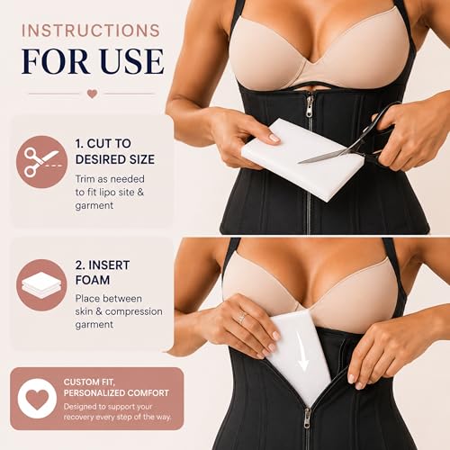 Premium Lipo Foam Sheets 3 Pack - Medical-Grade Post-Surgery Support Made in USA