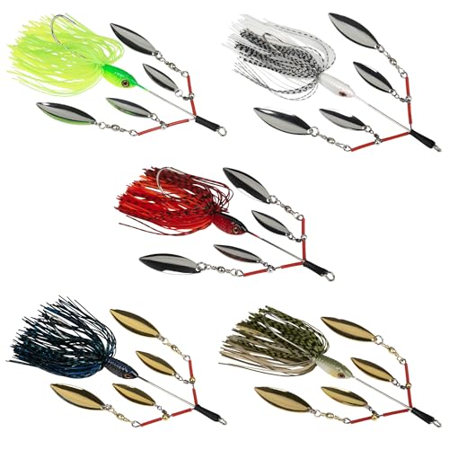 Bombrooster Color Style A Spinner Baits with Skirt for Bass & Trout Fishing