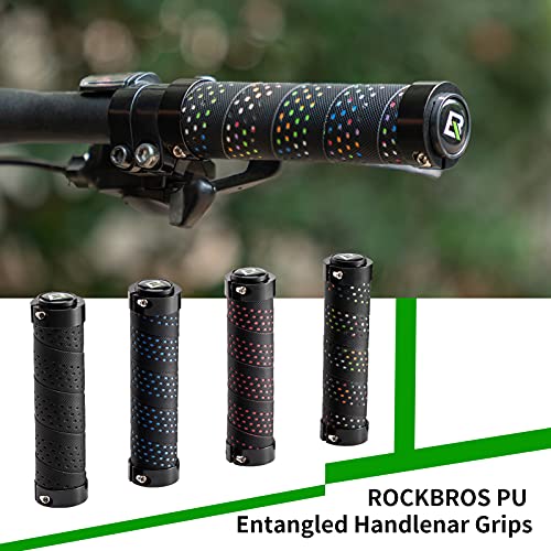 ROCKBROS Rainbow Double Lock Bike Handlebar Grips - Comfortable & Durable