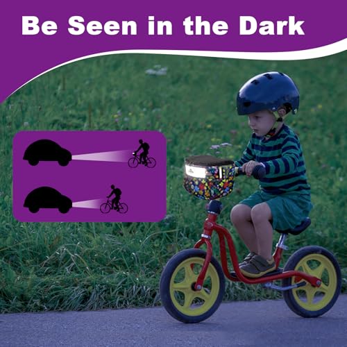 Kids Bike Basket - Durable Waterproof Handlebar Bag for Boys & Girls, Colorful Flower