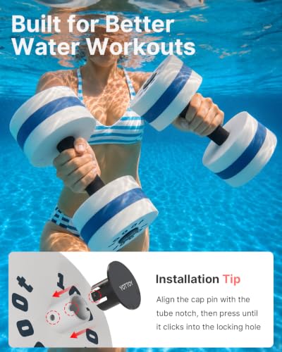 Water Dumbbells for Pool Exercise - Foam Aquatic Weights 11x12" / White