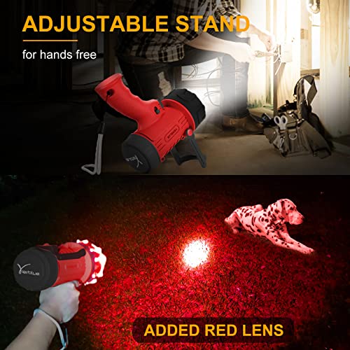 YIERBLUE Red-Pro Rechargeable 2000000 High Lumen LED Spotlight Flashlight
