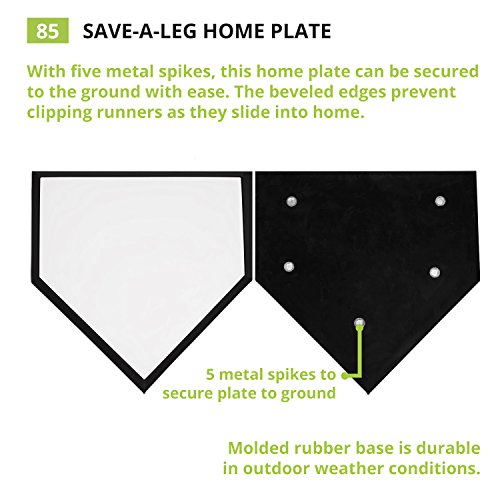 Save-A-Leg Home Plate - Durable Rubber Baseball/Softball Base