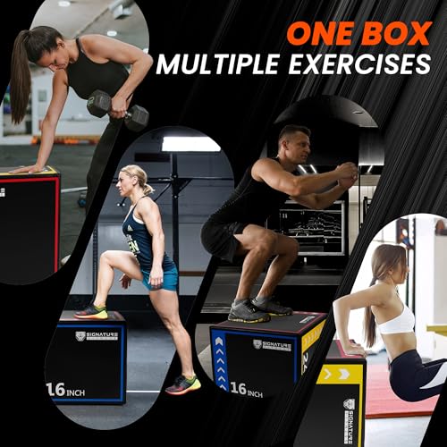 3-in-1 Foam Plyometric Jump Box - Colored, 16"x20"x24"