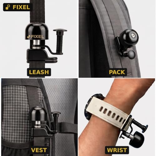 Clip-On Running Bell - Hands-Free Wearable, Ultralight Copper & Aluminum, Black