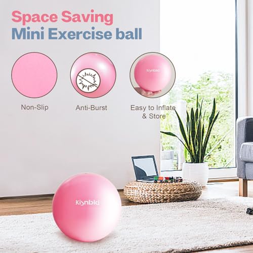 9 Inch Mini Pilates Ball - Anti-Burst Non-Slip Yoga Ball for Core Strength & Stability