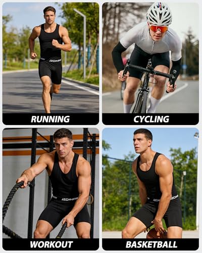 JZCreater 5-Pack Men’s Compression Shorts with Pocket – 3 Black, 1 White, 1 Grey Baselayer