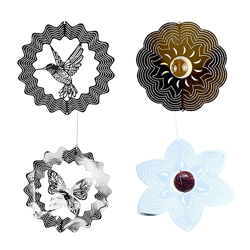 3D Hummingbird Spinner Chime - Stainless Steel Wind Catcher