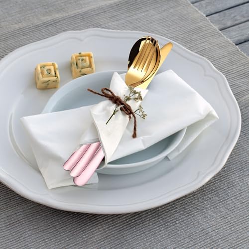 MURRI&MURRDI Travel Stainless Steel Flatware Set 3-Piece Pink Gold Case