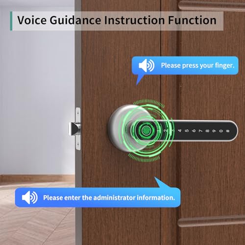 IRONZON Fingerprint Door Lock Biometric Door Lock for Home Hotel Office Apartment Bedroom Silver