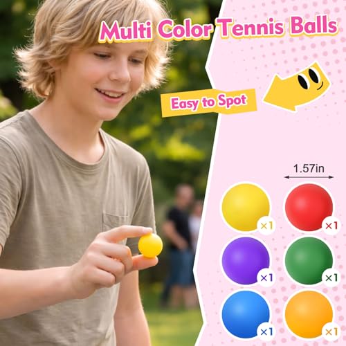 Rainbow Table Tennis Balls - Set of 6 Blank Balls for DIY