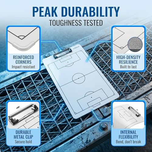 Soccer Clipboard for Coaches - Double-Sided Dry Erase Board