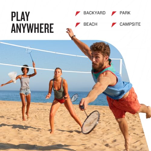 Badminton Racket and Birdie Set - 2 Player - Red and Blue