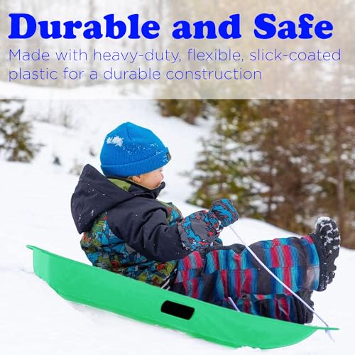 Downhill Sprinter Kids Toboggan Sled - 35 Inch - Green