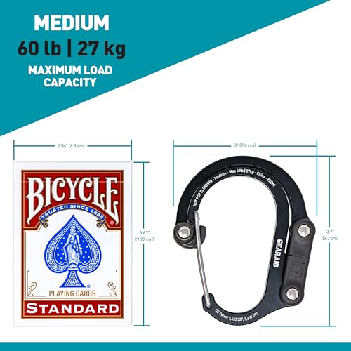 HEROCLIP 360° Swivel Carabiner Clip - Stealth Black Medium