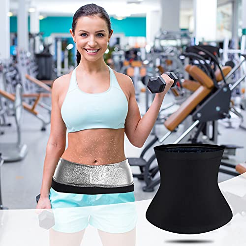 Waist Trimmer Sweat Waist Trainer Wrap - Silver Inner, Small