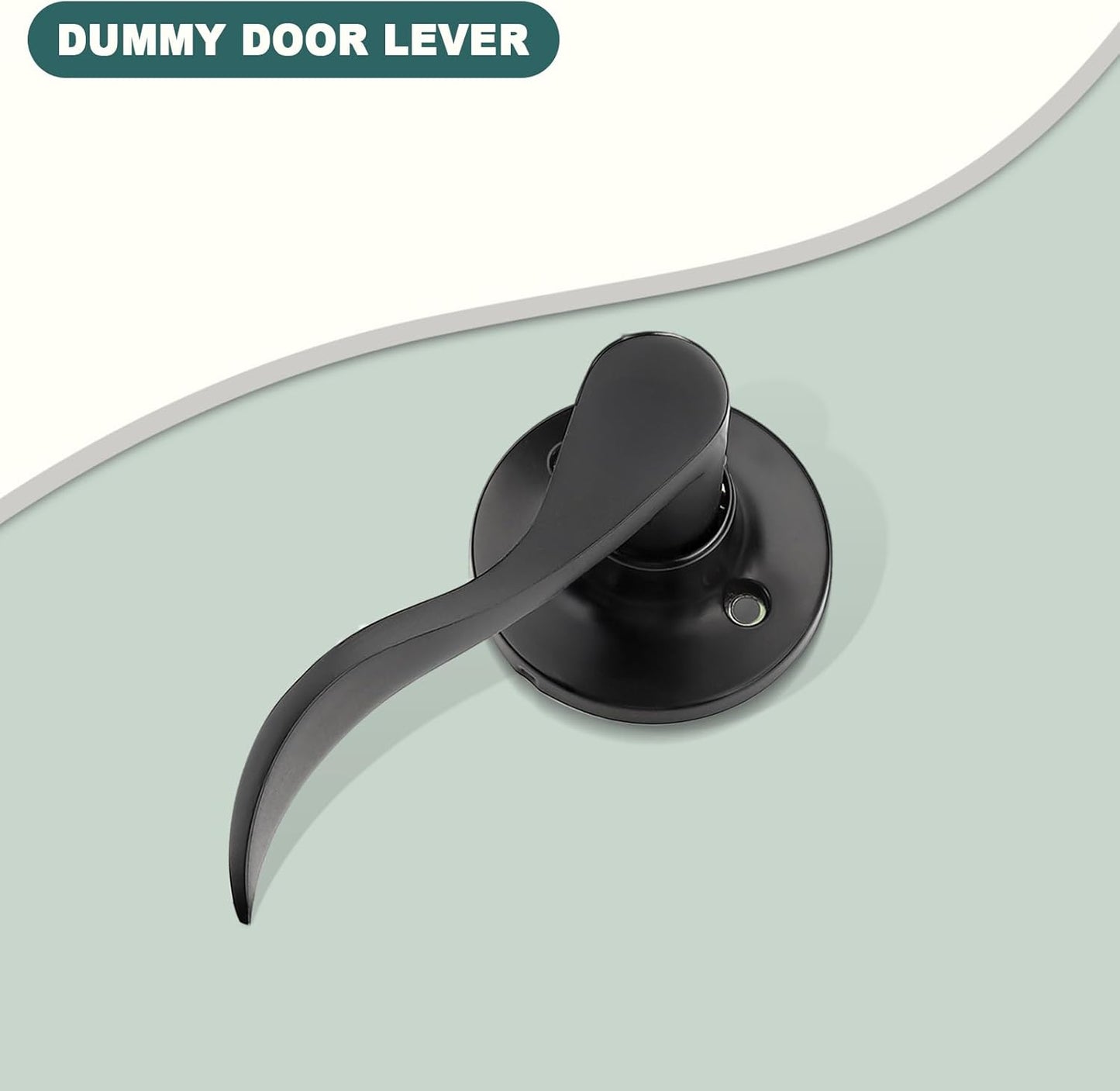 Black Privacy Door Levers - 6 Pack Keyless Modern Wave Handles for Bedrooms
