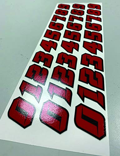 1.25-Inch Two-Color Helmet Number Decals - 10 Mil Durable PVC Sticker Set