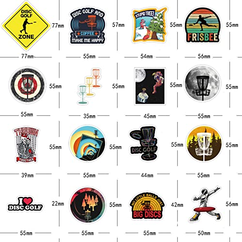 50 Pcs Disc Golf Stickers - Waterproof Vinyl Decals for Bottles, Laptops, and More