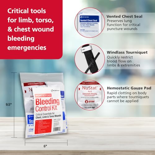 Bleeding Control Kit with Tourniquet - 10 Piece Emergency Set