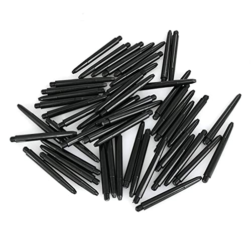 50 Pack 2BA Nylon Dart Shafts - 48mm Black Plastic Poles