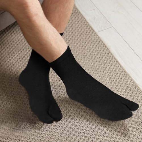 Unisex Cotton Tabi Socks - 4 Pairs Split Toe Flip Flop Socks