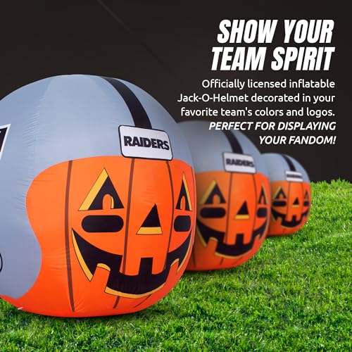 4ft Inflatable Las Vegas Raiders Helmet with LED Lights - Halloween Decoration