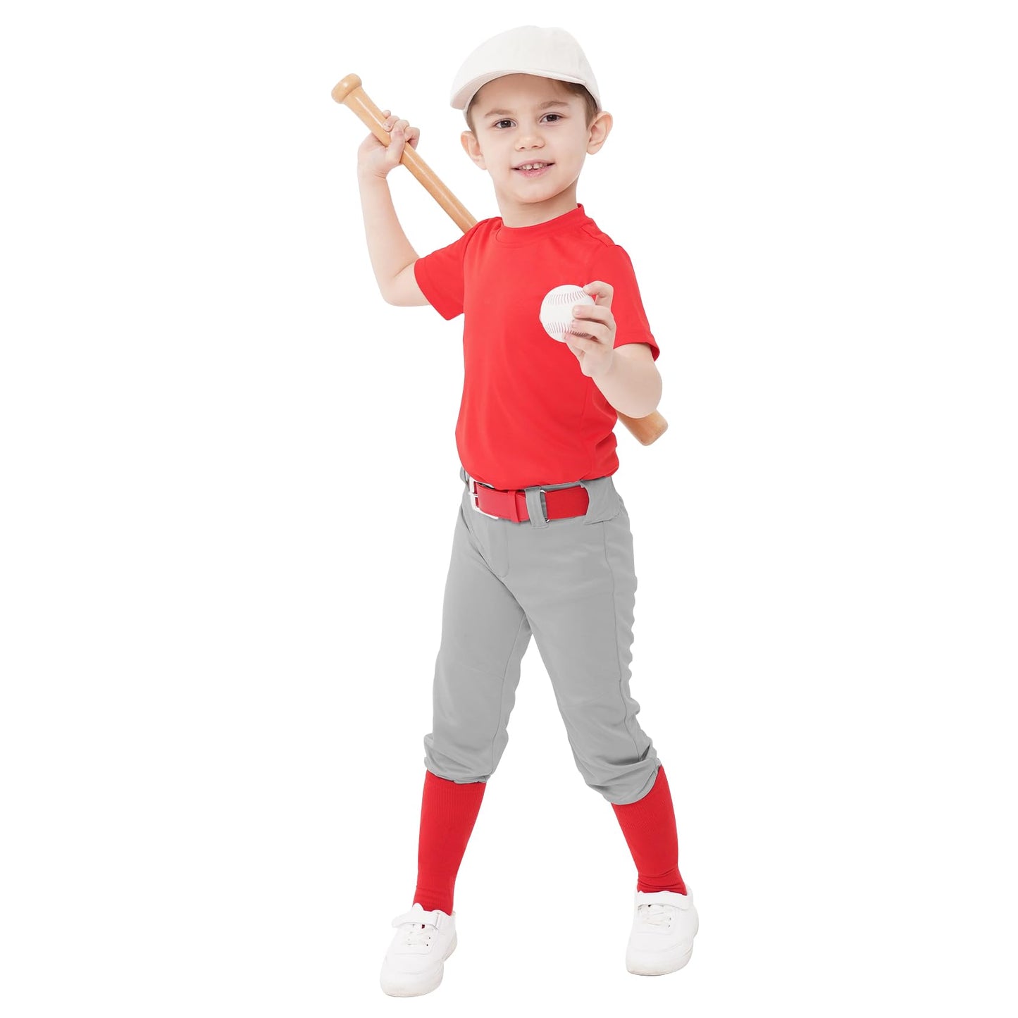 QBK 5T Toddler Baseball Pants Youth Softball Pants Kids Tee Ball Pants for Boy Girl Gray
