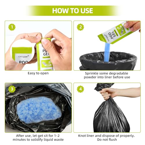 Portable Toilet Powder - Eco Absorbent Gel for Waste Treatment, 25 Packets