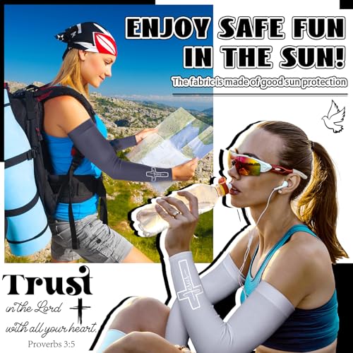 6 Pairs UV Sun Protection Cross Arm Sleeves for Men - Breathable, Moisture-Wicking