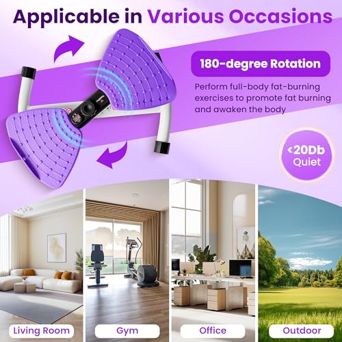 Adjustable Waist Twister Machine with Digital Counter - Purple