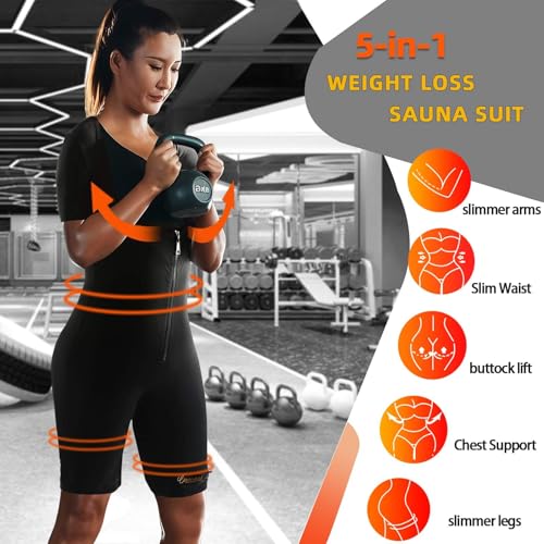 CEPORASK X-Large Sauna Suit for Women Weight Loss Workout Sweat Vest Waist Trainer Full Body Shapewear