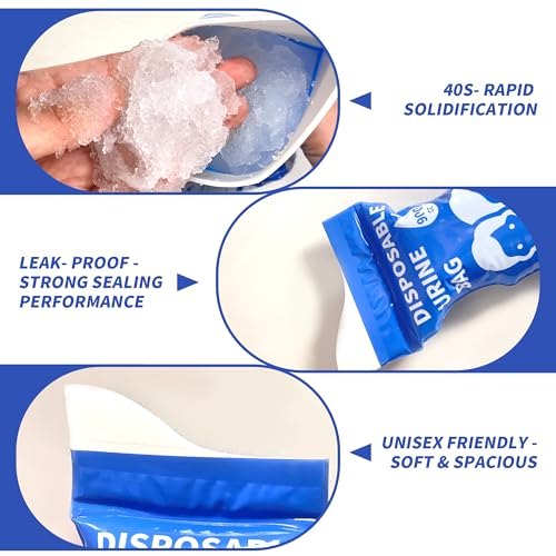 Disposable Urine Bags - 900ML Portable Emergency Pee Bags for Travel - Blue-12