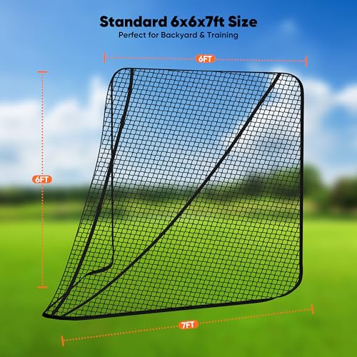 Lacrosse Goal Net Replacement - 6' x 6' x 7' - Black, 4mm