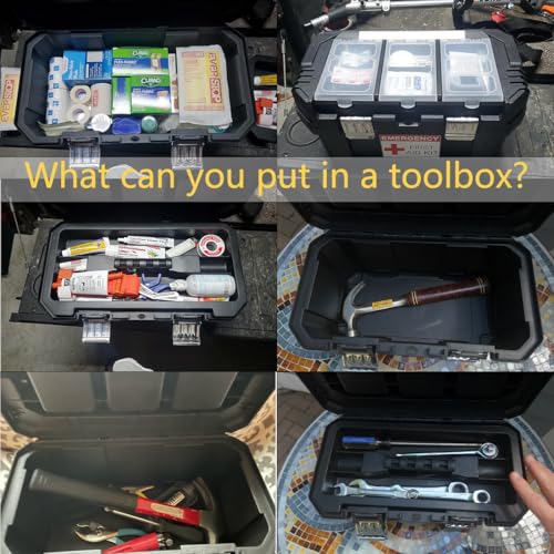 Anyyion 13 inch Small Tool Box with Removable Tray, Truly Strong and Durable For Hobby or Craft Storage Toolbox, (Internal Size:12.9"Lx6.1"Wx5.9"H)