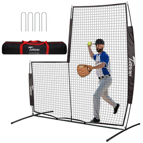 7x7 Portable Baseball Pitching Screen with Carry Bag - L Screen Black