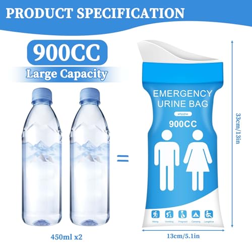 12PCS Disposable Urine Bags - Leakproof Emergency Pee Bags