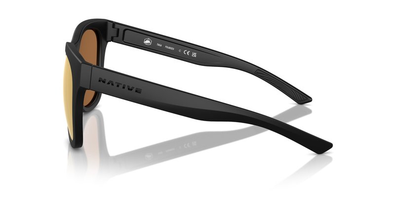 Native Woman Sunglasses Matte Black Frame, Bronze Reflex Polarized Lenses, 55MM