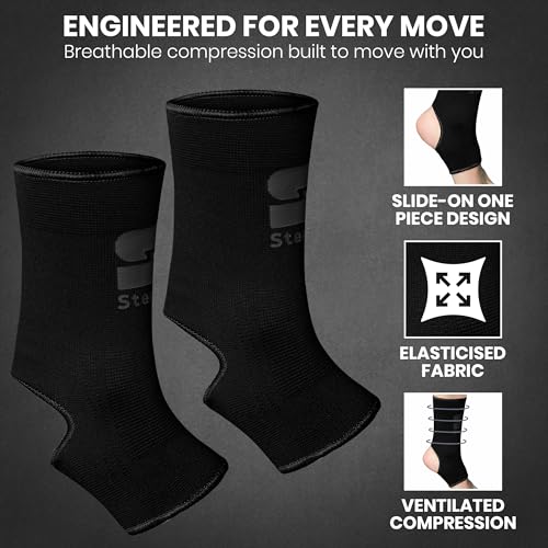 Stealth Sports Ankle Support Brace for MMA & Martial Arts - Breathable, Non-Slip, L/XL
