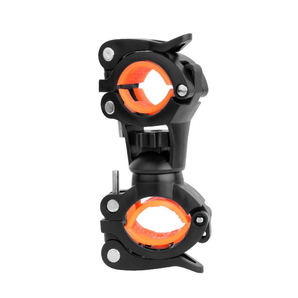 360° Rotating Upgraded Version Bicycle Light Mount, Double Quick-Release Flashlight Holder (Black)
