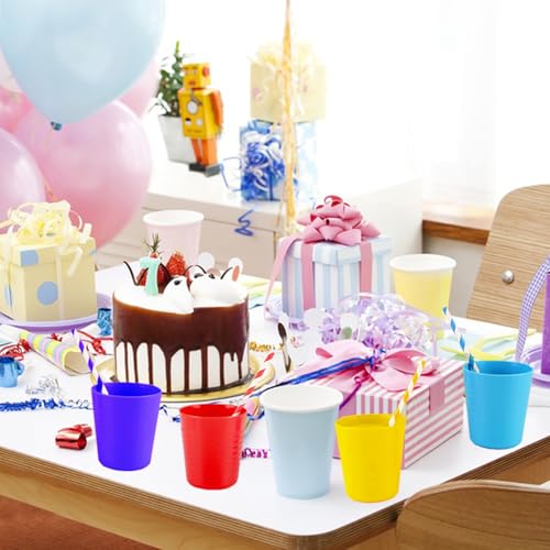 Frcctre 24 Pack Kids Plastic Cups, 8 Oz Unbreakable Reusable Tumblers BPA-Free