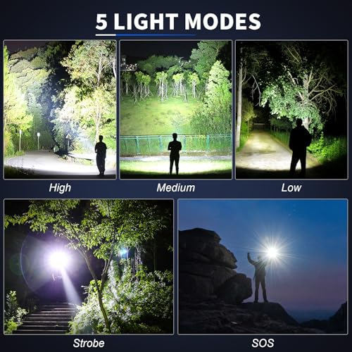 NiaoChao Flashlights 99,000 High Lumens, Super Bright LED Rechargeable Flashlight, 5 Modes Waterproof Flash Light for Home Camping Hiking