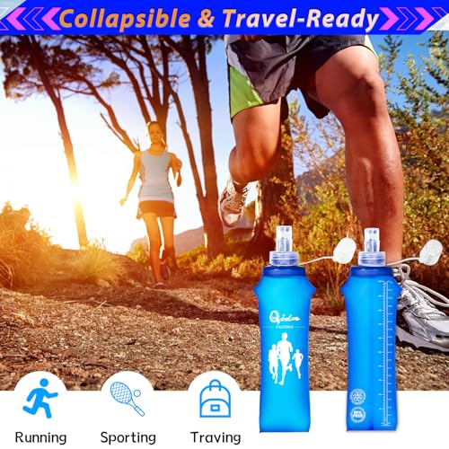 Collapsible Soft Flask Water Bottle - 500ml BPA-Free for Running & Hiking
