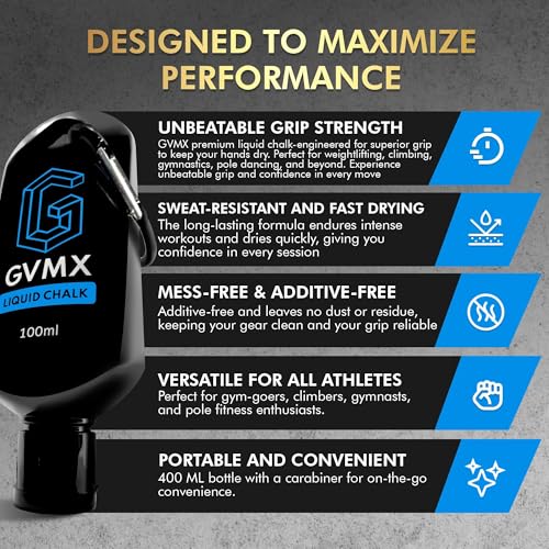 GVMX 100ML Liquid Chalk for Gym & Climbing – Long Lasting, Mess-Free Grip Enhancer