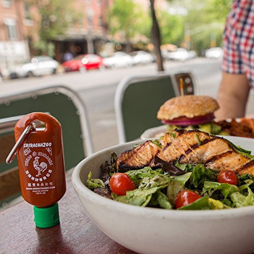 Sriracha2Go 3-Pack Reusable BPA-Free Stainless Steel Leak-Proof Sauce Containers with Carabiner, 1.69 Fl Oz