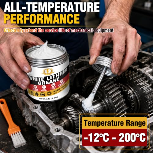 Premium White Lithium Grease - Multi-Purpose Lubricant with Brush