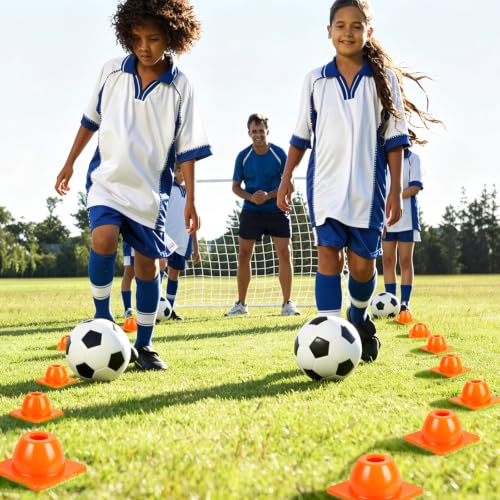 GKXMAXIWANG 12-Pack Orange Heavy Duty Agility Training Cones - Windproof & Shatterproof Sports Markers
