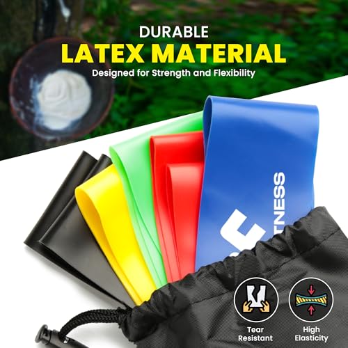 Loop Resistance Bands Set of 5 - Natural Latex Exercise Bands for Training