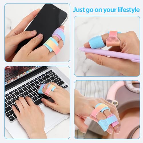 10 Pcs Washable Finger Buddy Tape Straps - 13cm Gradient